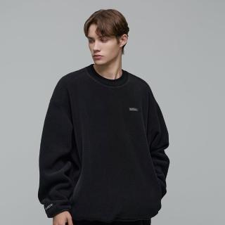 【國家地理服飾官方旗艦】男女同款 NAOS POLARTEC 搖粒絨長袖衛衣 - 炭黑色(微絨毛面料/保暖佳)