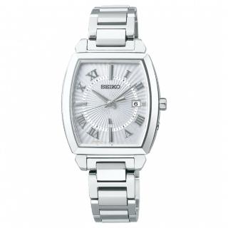 【SEIKO 精工】LUKIA 太陽能電波 鈦金屬女錶/銀X銀27.4mm(1B32-0AV0S/SSQW057J)