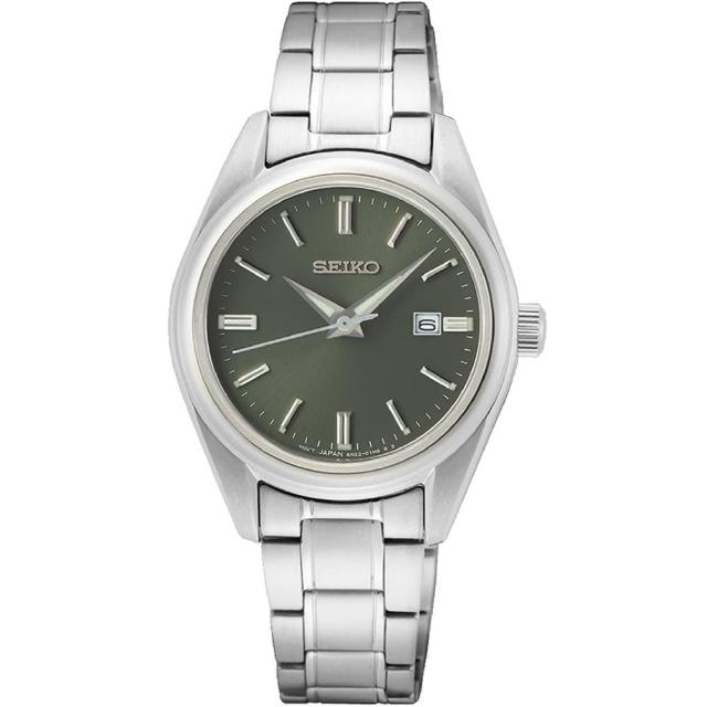 【SEIKO 精工】CS系列 簡約時尚石英腕錶/綠29.8mm(SUR533P1 / 6N22-00K0G)