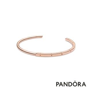 【Pandora官方直營】Pandora Signature I-D手環：鍍14k玫瑰金
