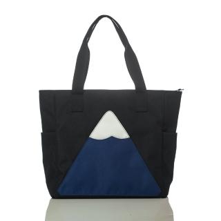 【POLER STUFF】母親節禮物 TOTE BAG MOUNT FUJI 復刻版富士山風格托特包 / 附背帶(黑)