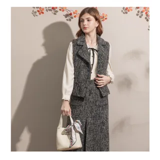 【IRIS 艾莉詩】質感毛呢開衩直筒裙-2色(46222)