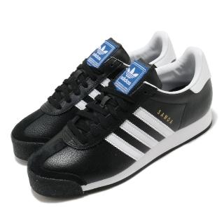 【adidas 愛迪達】休閒鞋 Samoa HK 男鞋 女鞋 黑白 皮革 麂皮 情侶鞋 愛迪達(019351)