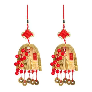 【Viita】新春吉祥手工編織掃把造型掛飾 日進斗金+招財進寶款