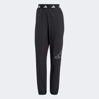 【adidas 愛迪達】長褲 女 運動褲 高腰 縮口 D4T WVN PANT 黑 IW6396