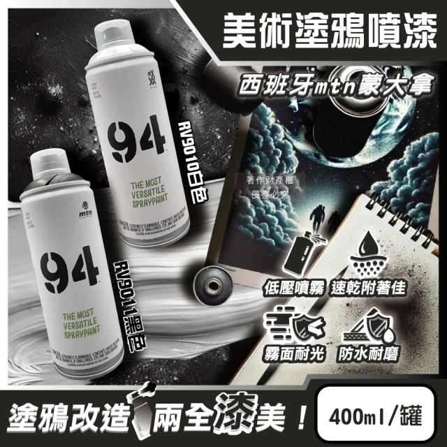 西班牙MTN蒙大拿 94速乾防水抗刮耐光霧面美術塗鴉噴漆400ml/罐(藝術創作塗漆家具噴膠著色塗料機車殼DIY)