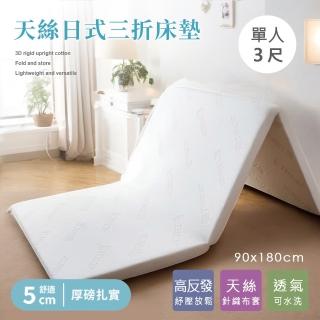 【BELLE VIE】天絲超輕量氣對流 三折釋壓床墊(單人- 90x180cm)