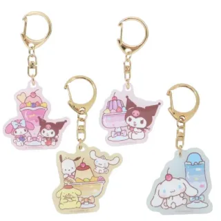 【小禮堂】Sanrio 三麗鷗 壓克力變色鑰匙圈 - 聖代款 美樂蒂 大耳狗 酷洛米(平輸品)