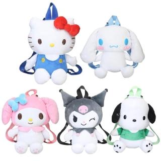 【小禮堂】Sanrio 三麗鷗 絨毛玩偶兒童後揹包 - 經典款 Kitty 大耳狗 酷洛米(平輸品)