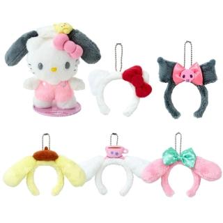 【小禮堂】Sanrio 三麗鷗 絨毛玩偶耳朵裝飾吊飾 - 經典款 Kitty 美樂蒂 大耳狗 酷洛米(平輸品)