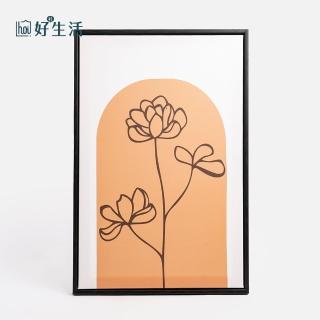 【hoi! 好好生活】現代畫-幾何花-黑框 40x60cm