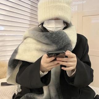【MoonDy】圍巾 條文圍巾 格子圍脖 仿羊絨披肩 加厚圍巾 流蘇圍巾 披巾 馬海毛圍巾 韓國圍巾 空調被 禮物