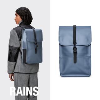 【RAINS官方直營】Backpack 經典防水雙肩背長型揹包(Bay 海灣藍後揹包)