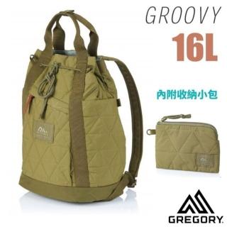 【Gregory】GROOVY 16L 手提/肩背兩用揹包 內附收納小包.筒形後揹包(140953-425E 鼠尾草綠)