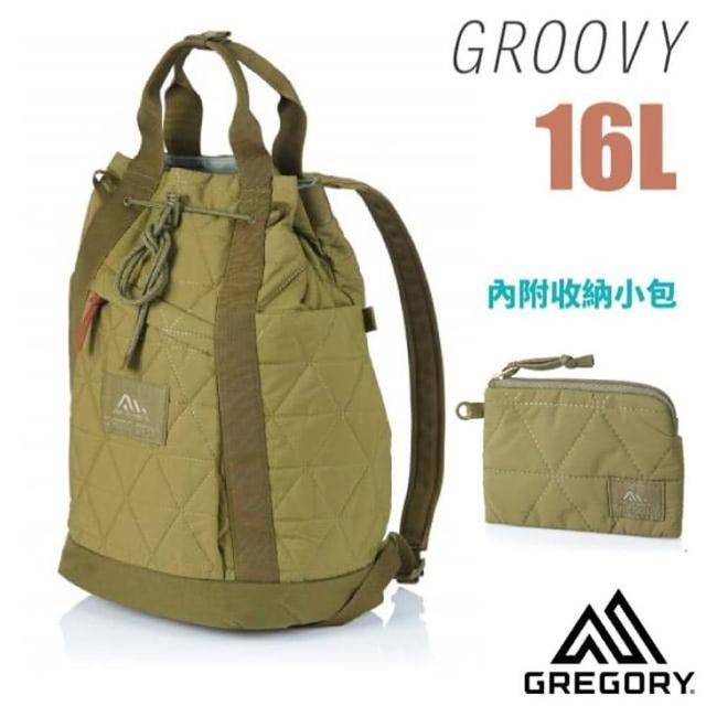 【Gregory】GROOVY 16L 手提/肩背兩用背包_內附收納小包.筒形後背包(140953-425E 鼠尾草綠)