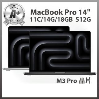 【Apple】A+級福利品 MacBook Pro 14吋 M3 Pro晶片 11核心CPU與14核心GPU 18G/512G