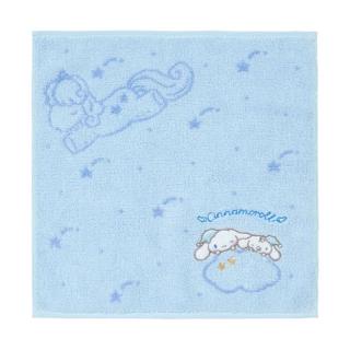 【SANRIO 三麗鷗】睡前時光系列 棉質刺繡方巾 手帕 大耳狗 睡帽