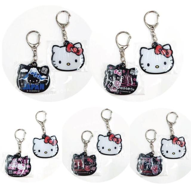 【小禮堂】Sanrio 三麗鷗 Hello Kitty 大臉造型鑰匙圈 - 日本景點(平輸品)