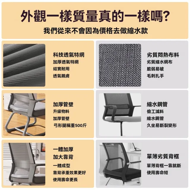 【耐家】弓型椅 人體工學椅 辦公椅 電腦椅 透氣網椅(透氣網椅/旋轉升降頭枕/腰托/乳膠坐墊/預售15天)