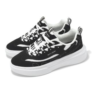 【SKECHERS】休閒鞋 Cordova Classic-Solid Score 女鞋 黑 白 拼接 緩衝 板鞋(185069-BKW)