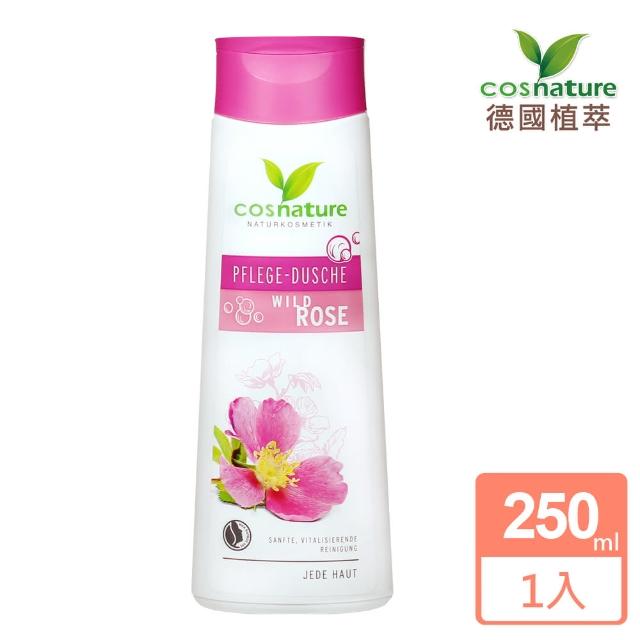 【德國植萃 cosnature】玫瑰水潤淨白沐浴露 250ml(天然認證 保濕 彈力 亮白 修護 抗老)