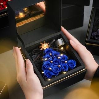 【CNFlower 西恩】玫好小聖誕樹 恆星花禮-藍(送禮推薦/永生花/浪漫/驚喜/聖誕節)
