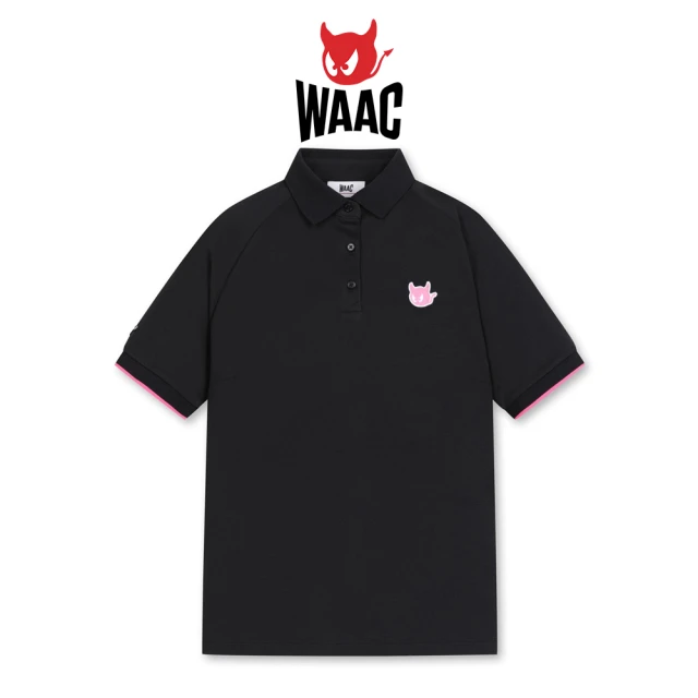 WAAC WAAC PIQUE LOOSE FIT SS POLO 女士 短袖 POLO衫 黑色