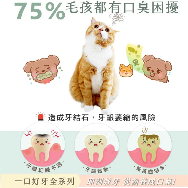 【GOODMO 歸毛家族】全方位牙周修護組合 齒留香噴液 護齒凝膠 潔牙套(貓狗刷牙/口腔清潔/去口臭/牙垢)