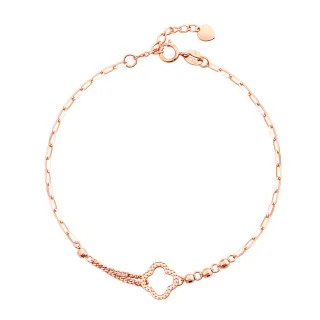 【Just Diamond】鎮金店 四葉祝福 18K玫瑰金手鍊(網路限定)