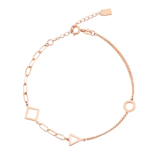【Just Diamond】鎮金店 幾何情迷 18K玫瑰金手鍊(網路限定)