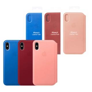 【Apple 蘋果】原廠 iPhone X Leather Folio 皮革雙面夾(臺灣公司貨)