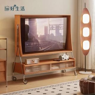 【hoi! 好好生活】預購★林氏木業慢映復古風可移動電視櫃 OW3M-暖木色
