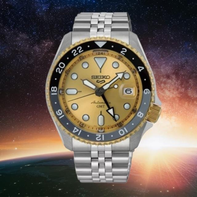 【SEIKO 精工】5 Sports系列 台灣70週年限量款 GMT運動機械錶/金42.5㎜(SSK044K1/4R34-00M0K)