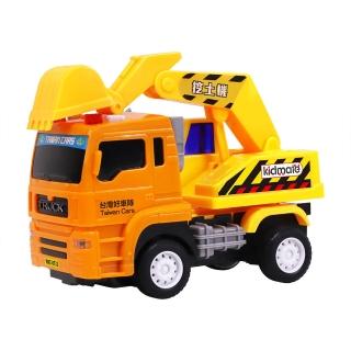 【KIDMATE】臺灣好車隊-迷你怪手車(小型怪手車 挖土機 臺灣玩具車 模擬 磨輪車 聲光玩具 中文語音)