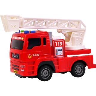 【KIDMATE】臺灣好車隊-迷你雲梯車(小型消防車 臺灣玩具車 模擬 磨輪車 聲光玩具 中文語音)