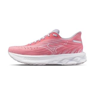 【MIZUNO 美津濃】Wave Skyrise 6 女鞋 粉白色 緩衝 回彈 編織 運動 慢跑鞋 J1GD250922