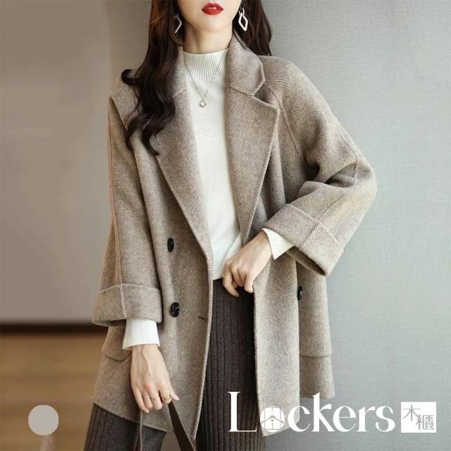 【Lockers 木櫃】秋冬寬鬆毛呢外套 L113121203(寬鬆 毛呢 外套)