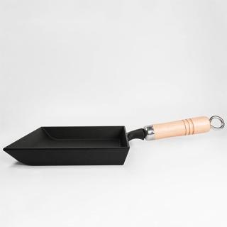 【福介商店】南部鐵器 日本鑄鐵鍋 IWACHU 巖鑄 木柄玉子燒鑄鐵鍋 IH爐可用鍋 單柄平底煎鍋 長柄小方鍋