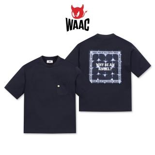 【WAAC】SCARF PATCH SS POCKET CREWNECK TOP 女士 口袋圓領短袖上衣 藍色