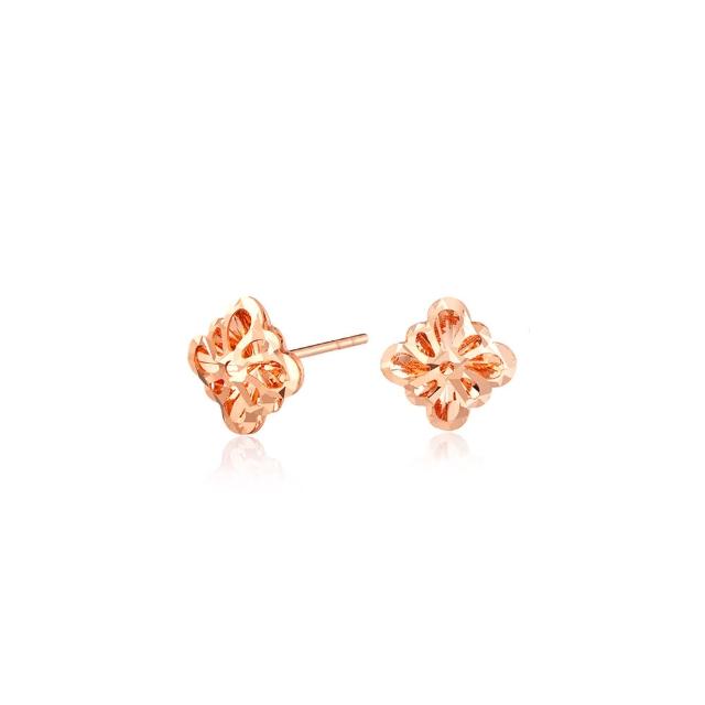 【Just Diamond】鎮金店 花舞輕盈 18K玫瑰金耳環(網路限定)