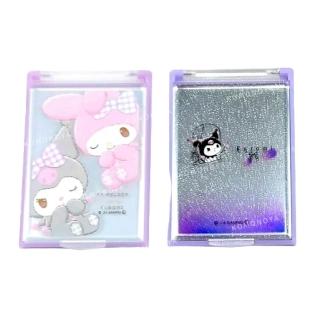 【小禮堂】Sanrio 三麗鷗 酷洛米 美樂蒂 塑膠方形隨身鏡(平輸品)
