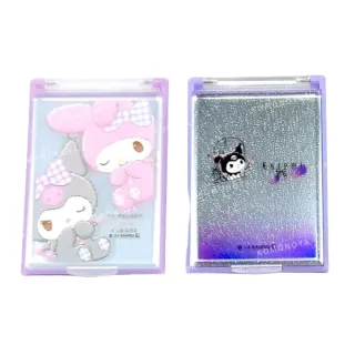 【小禮堂】Sanrio 三麗鷗 酷洛米 美樂蒂 塑膠方形隨身鏡(平輸品)