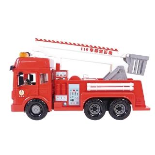 【KIDMATE】臺灣好車隊-大型曲折雲梯車(大型消防車 臺灣玩具車 模擬 磨輪車 聲光玩具 中文語音)