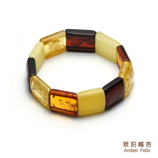 【Amber Felix】琥珀臧吉多色鑽雕手排(琥珀協會認證)