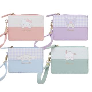 【小禮堂】Sanrio 三麗鷗 皮質票卡零錢包 - 探頭款 Kitty 酷洛米 大耳狗(平輸品)