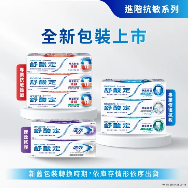 【SENSODYNE 舒酸定】進階護理 速效修護抗敏牙膏100gX1入(原味)