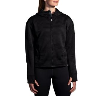 【BROOKS】女 Activate 活力保暖連帽外套 經典黑(221684001)