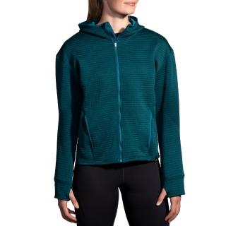 【BROOKS】女 Activate 活力保暖連帽外套 摩洛哥藍花灰(221684471)