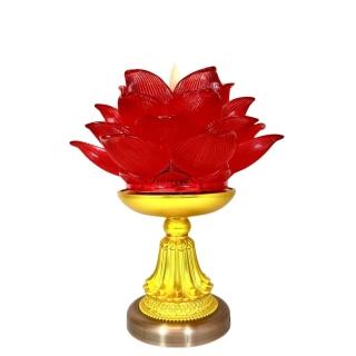 【新韻傳音】大蓮華蓮花燈搭配大鋅合金底座-祈願心燈(電池／插電／單入／招財／底座)