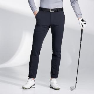 【PLAYBOY GOLF】男款吸濕排汗鬆緊腰頭高彈性高爾夫休閒長褲-黑(高爾夫球褲/AE23229-88)